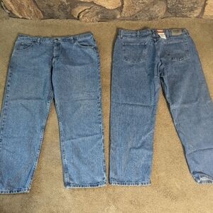 Lot of (2) Pairs of NEW Wrangler Authentics Mens Blue Jeans SZ 40/29